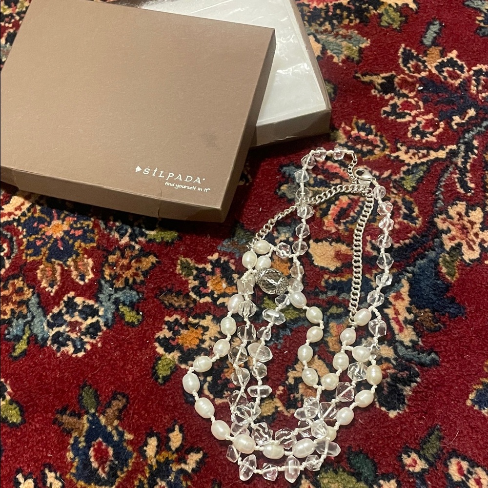 Silpada Grand Stand Pearl Necklace. N2929. Excellent Condition.